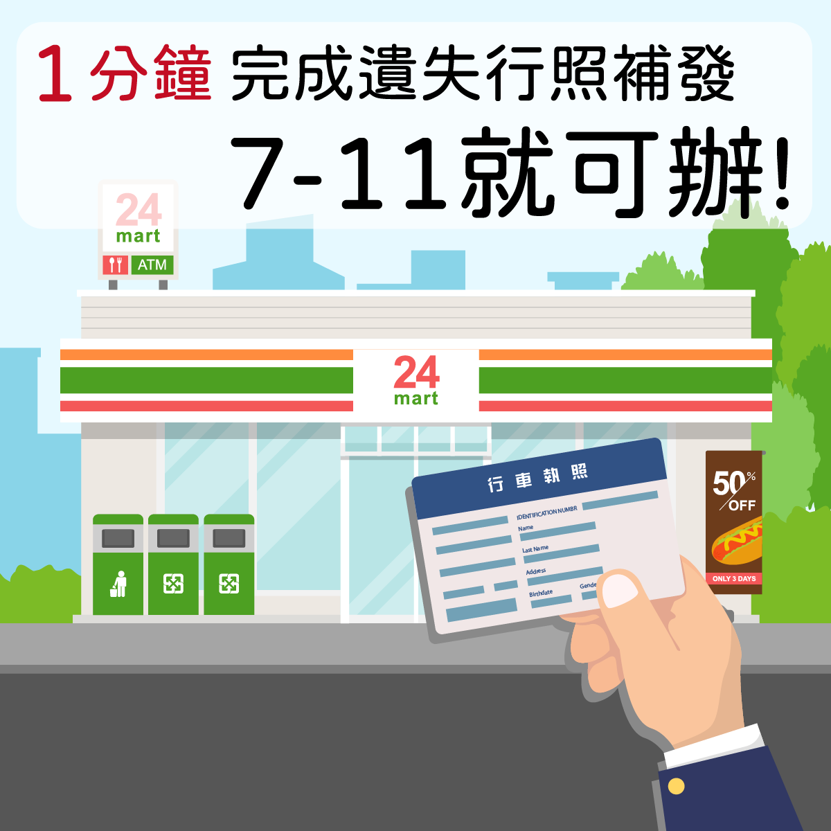 遺失行照補發7-11就可辦你知道嗎？1分鐘完成行照補發（2023.11更新）